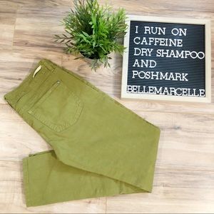 Anthro Pilcro & the Letterpress skinny green jeans